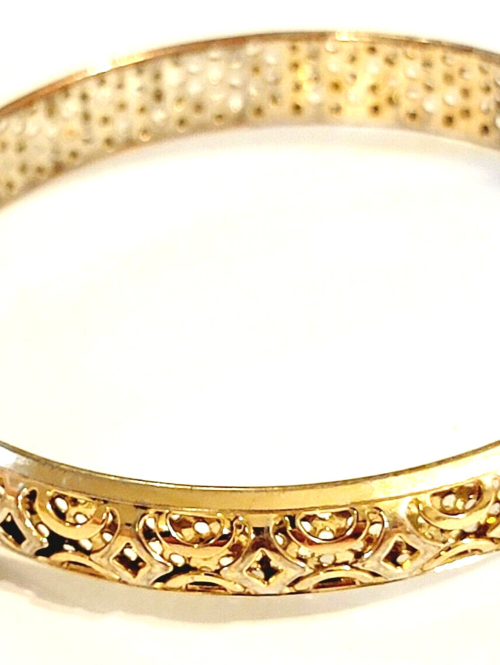 Ornate Sillver-tone Bangle Bracelet, Open Wrought 20mm wide bn-2